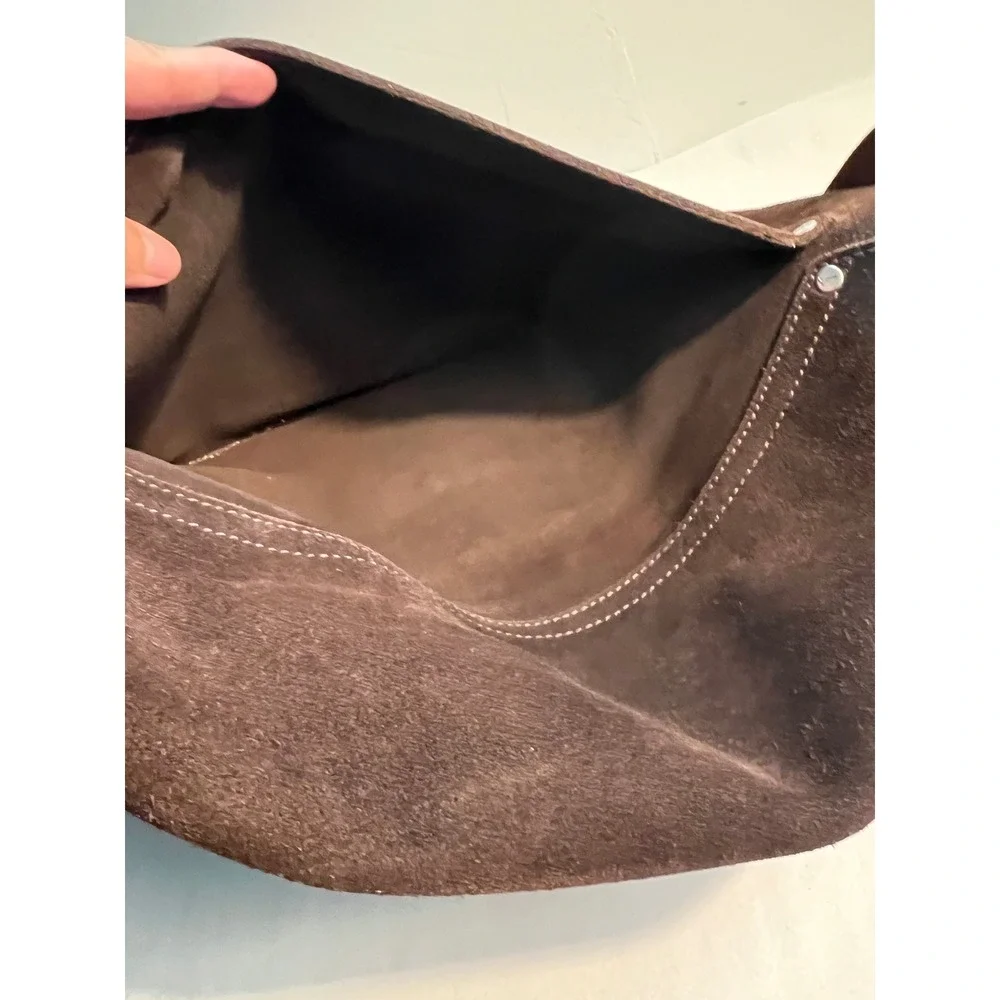 Jack‎ Spade Suede Leather Large Messenger Bag Chocolate Brown